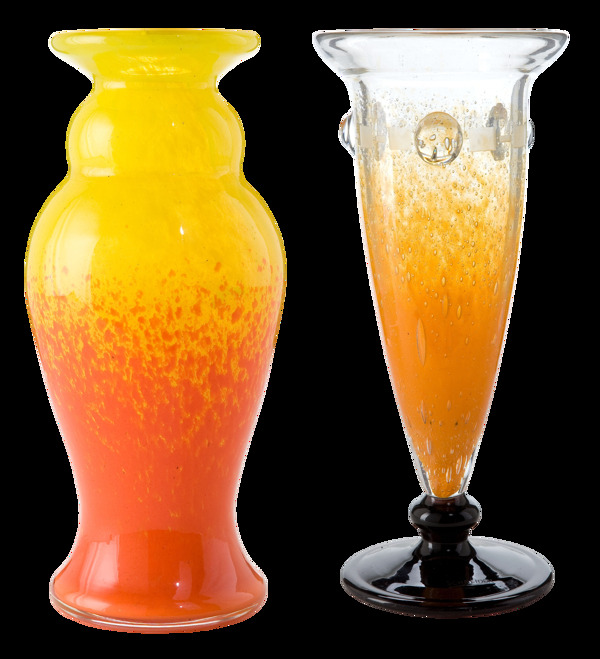 黄色瓷瓶琉璃杯png元素