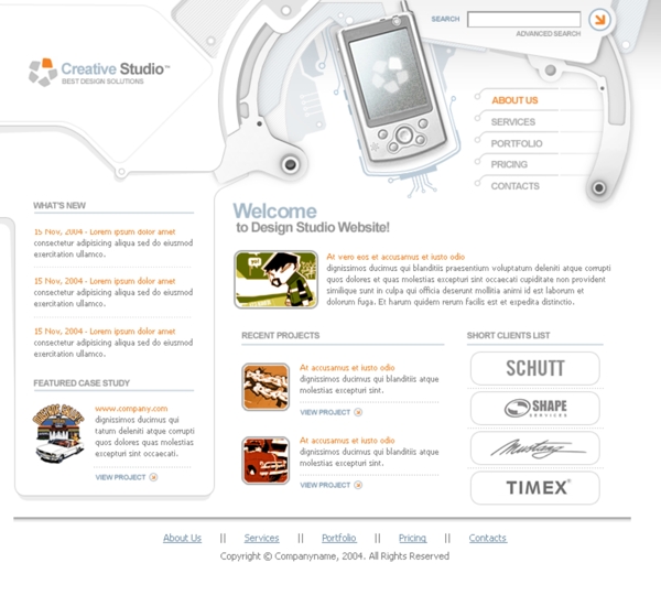 手机游戏设计企业网站模板