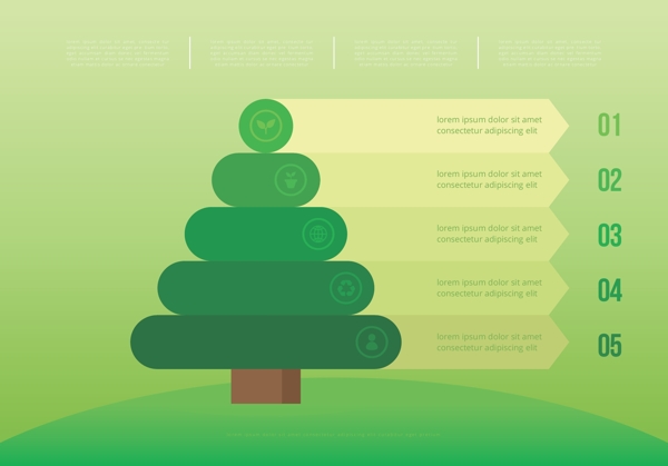 绿色树信息图框