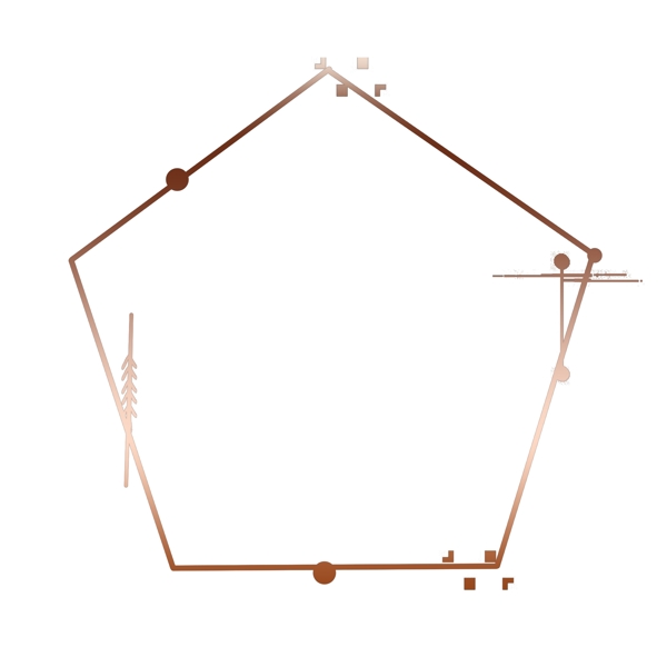 五边形科技边框插画