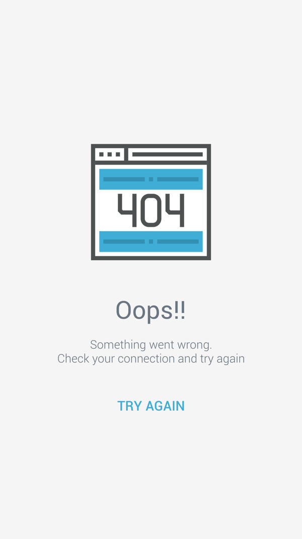 404错误空白屏幕移动手机APP界面UI