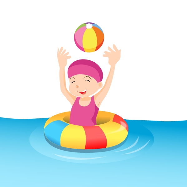 女孩游泳圈海沐浴粉球