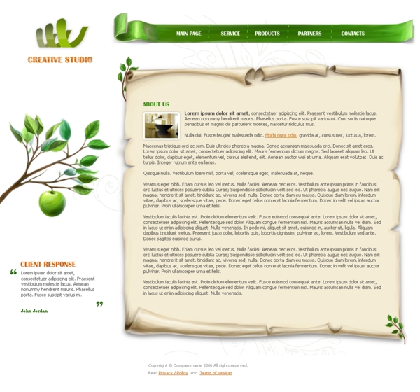 绿色环保网页设计素材下载图片