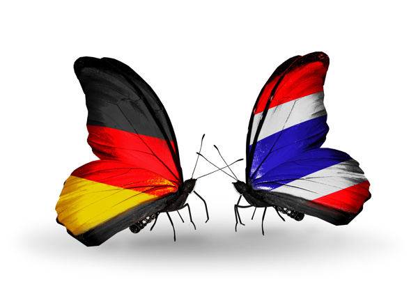 德国国旗与蝴蝶图片
