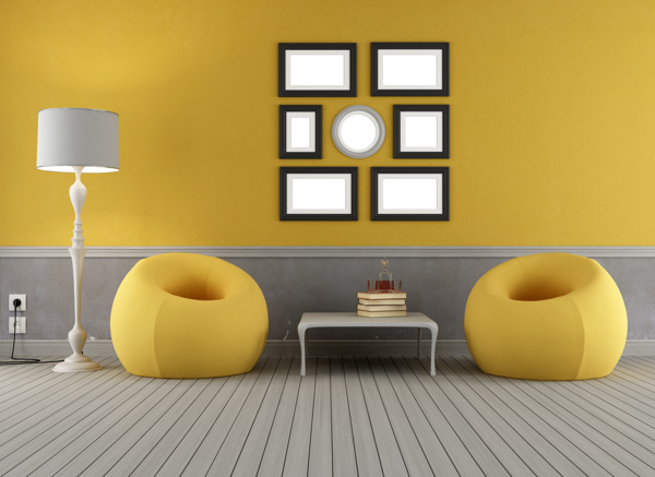 黄色风格客厅设计