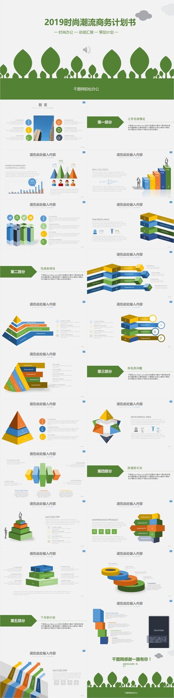 2019绿色环保商务计划书创业融资通用PPT模板