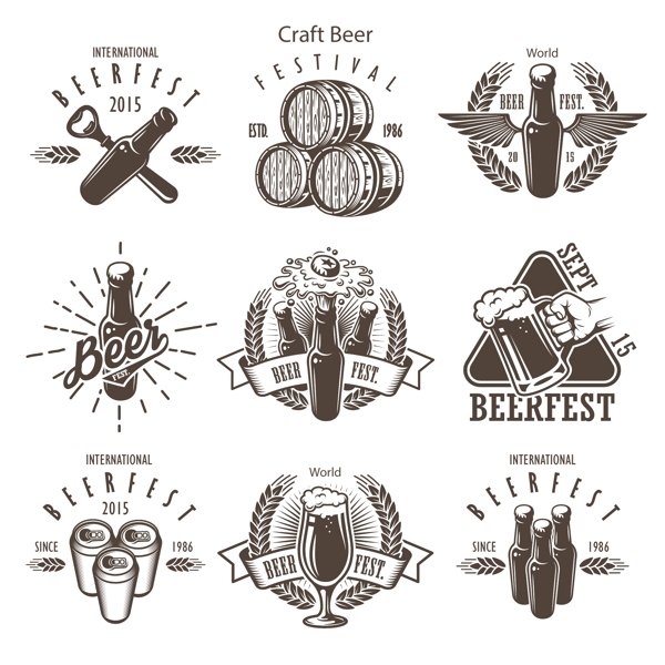啤酒logo矢量素材