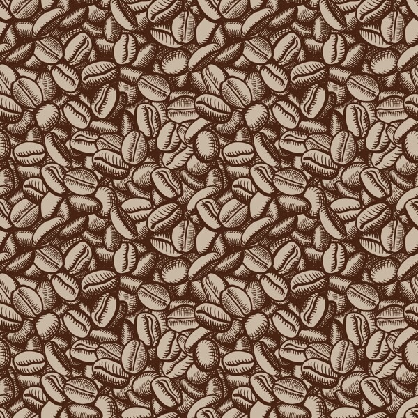 彩绘咖啡豆背景矢量素材