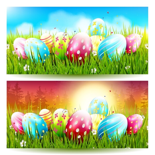 卡通彩蛋创意复活节海报矢量