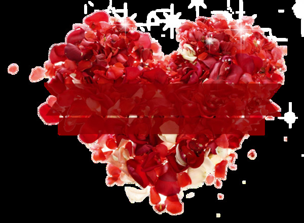 红色爱心花朵三八节日装饰素材