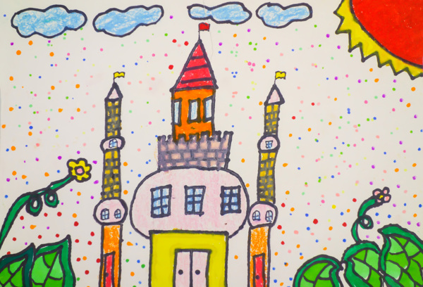 儿童画美丽城堡