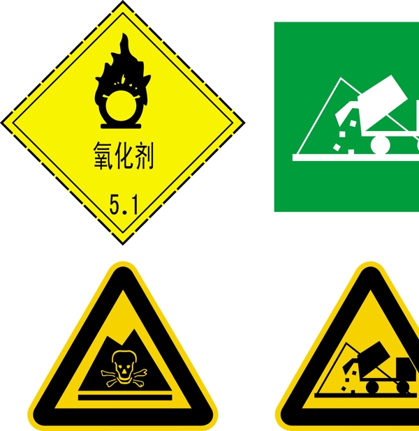 氧化剂标志有毒标志垃圾车标志