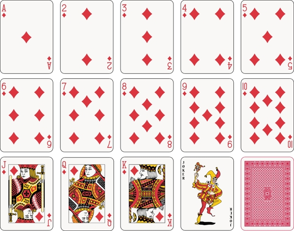 黑红梅方全套扑克牌