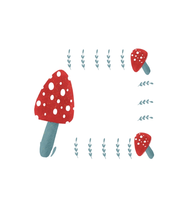 卡通蘑菇边框插画