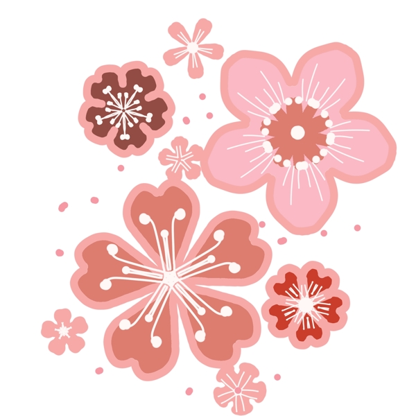 漂亮的樱花装饰插画