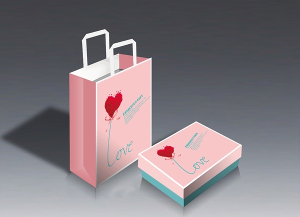 爱心礼盒设计图片