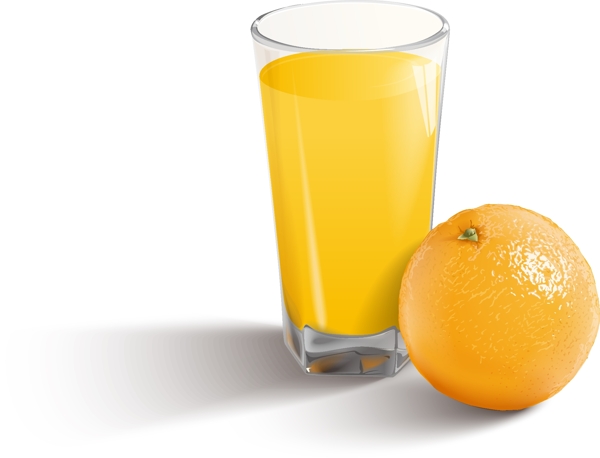矢量黄色橙子橙汁元素