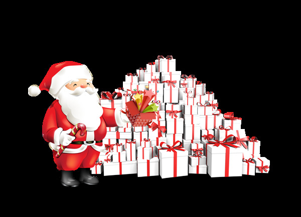 圣诞老人与礼物素材
