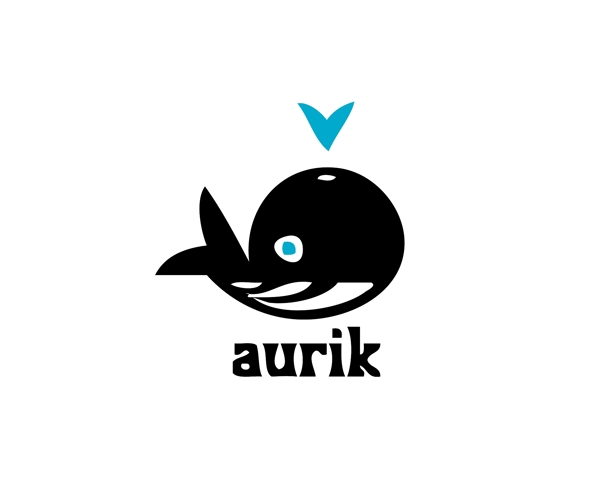 aurik卡通鲸鱼标志