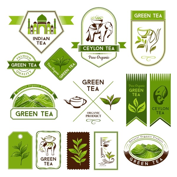 时尚绿色泰国主题图标矢量素材