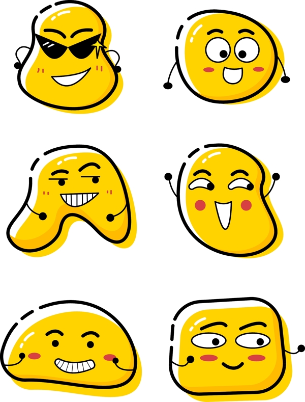 创意变种emoji笑脸卡通MBE风格元素