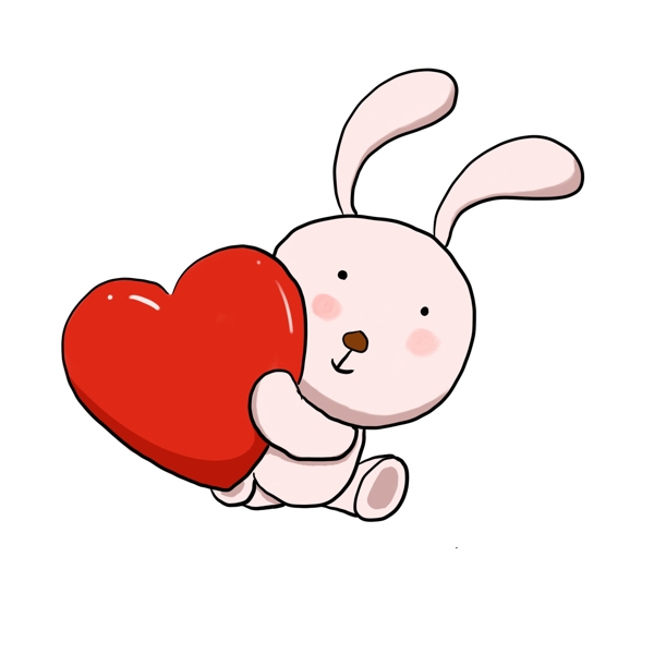 爱心抱着爱心的兔子