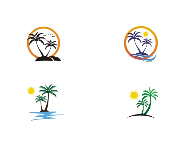 夏天棕榈树图标