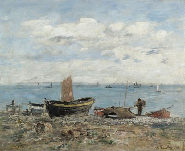 EugeneBoudinSeashoreatSaintAdresse1894.jpeg画家风景画静物油画建筑油画装饰画