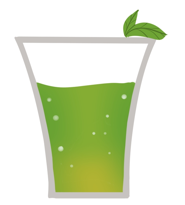 创意绿色果汁插图