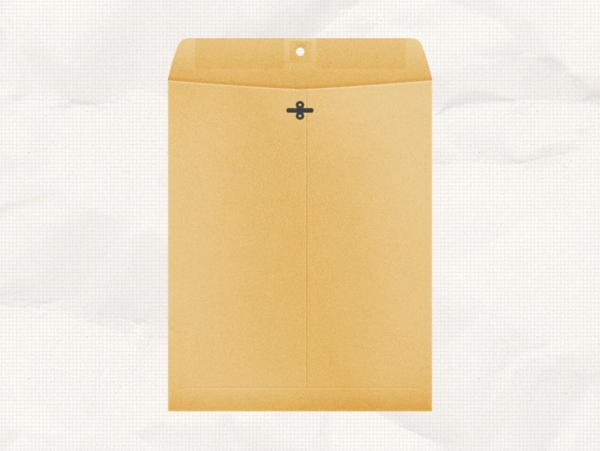 黄色复古信封袋icon图标设计