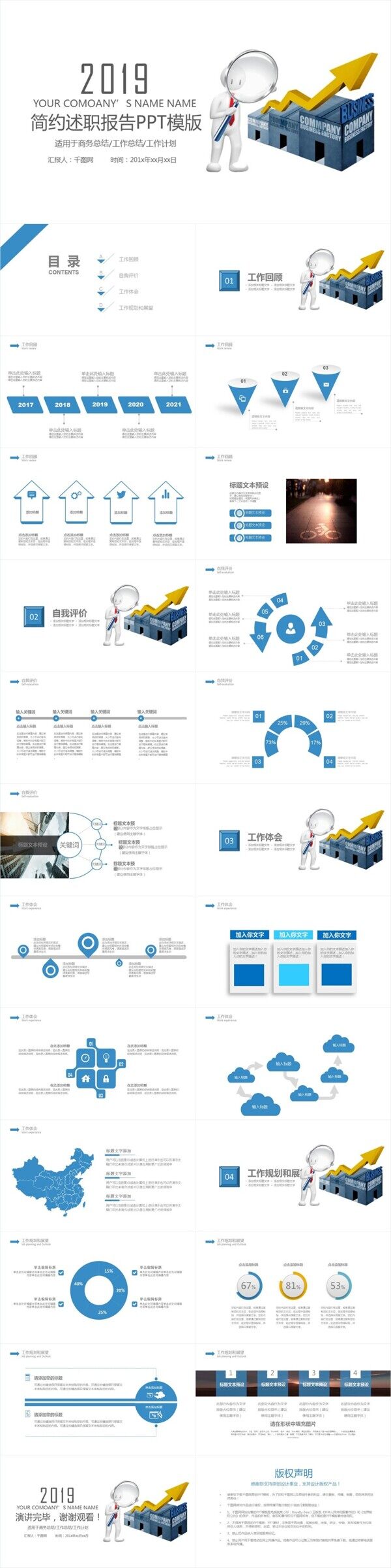 绿色简洁2019工作汇报总结PPT模板