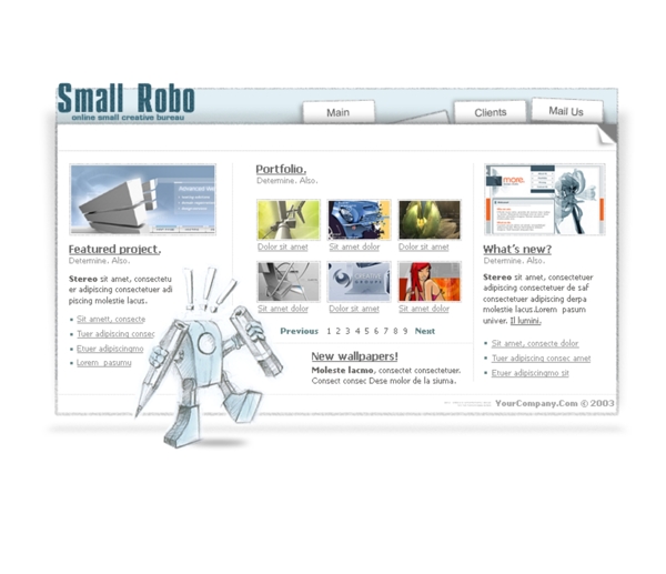 小型机器人设计网页模板