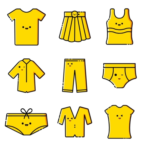 黄色系列服装图标图片