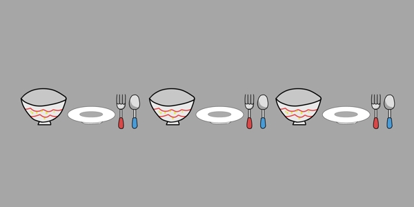勺子碗盘子餐具分割线