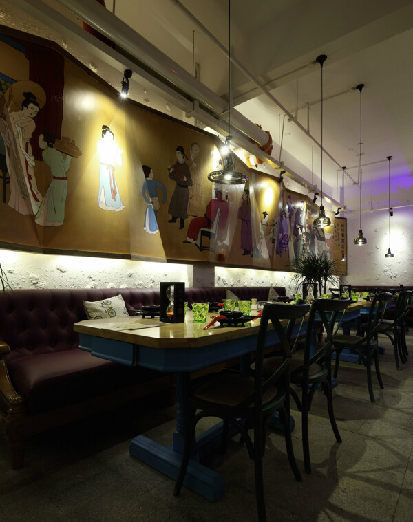 中式室内餐厅背景墙效果图
