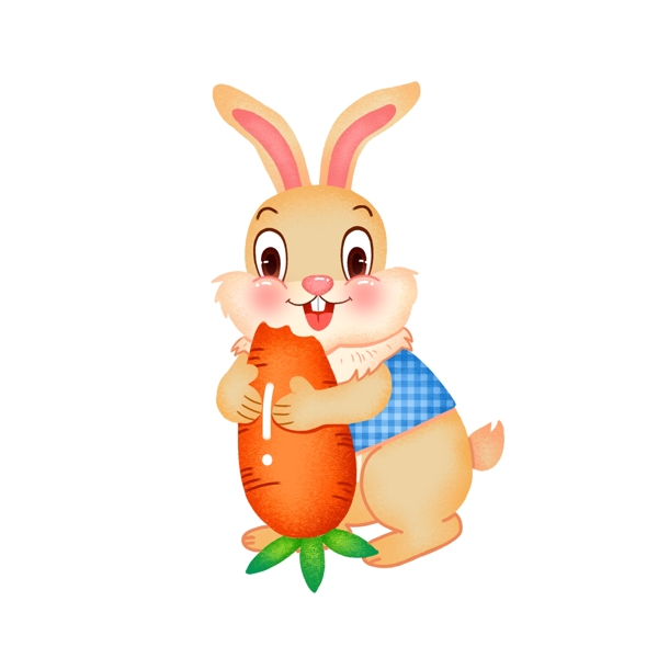卡通兔子萝卜