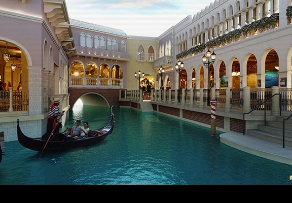 威尼斯水城小镇3D效果图图片