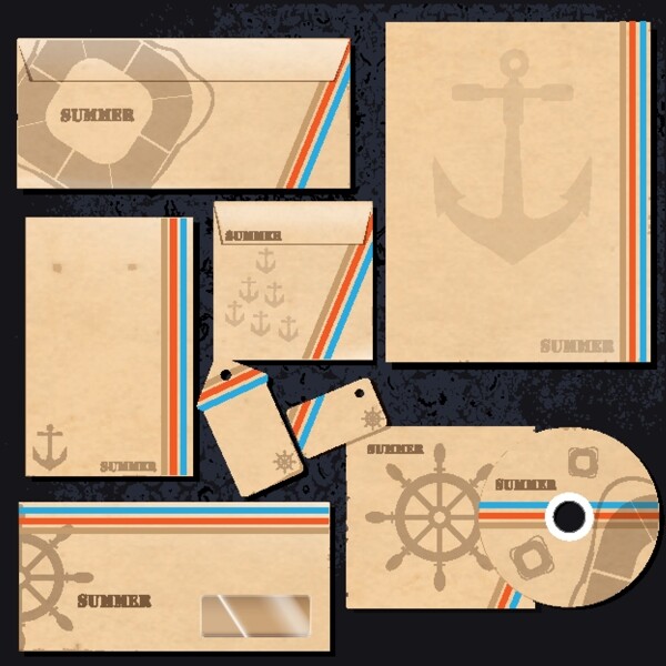 海运标识卡片模板矢量素材