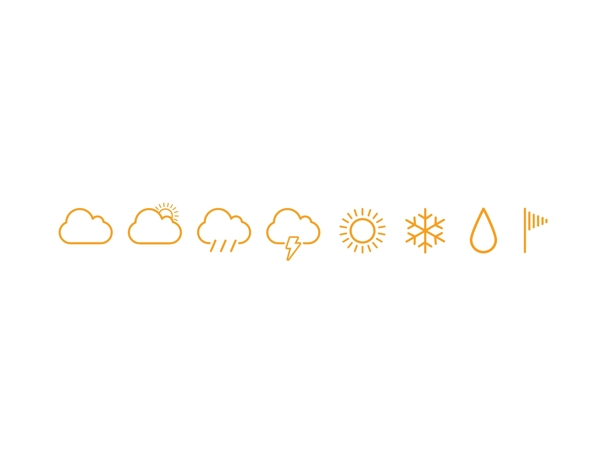 8清洁简单的天气预报矢量图标集