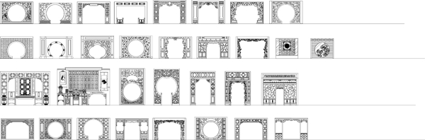 古典雕花门洞模块图片