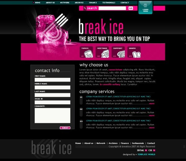 解冻的冰主题BLOG网页模板