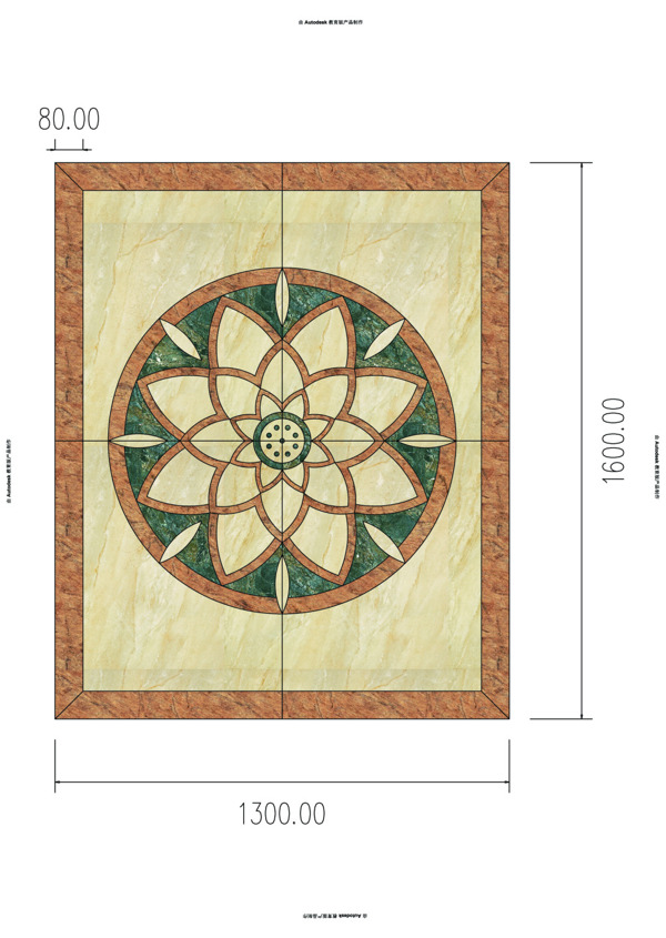 水刀地面瓷砖拼花CAD3