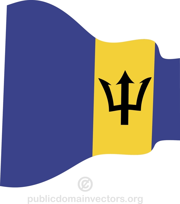 波浪巴巴多斯国旗