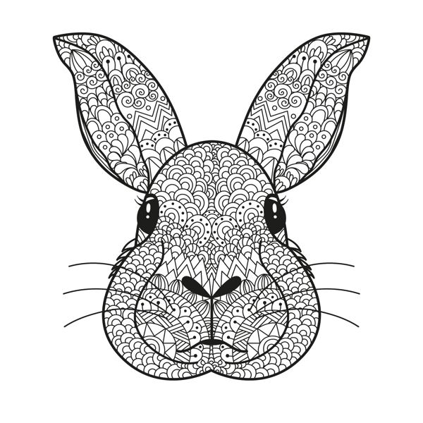 马赛克卡通兔图案设计