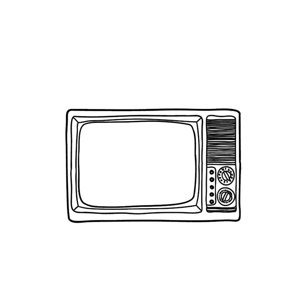 卡通黑色的电视免抠图