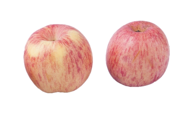 两个大红富士苹果