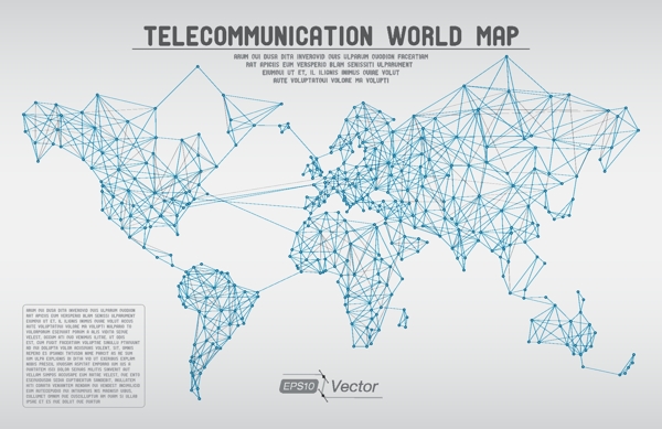 全球信息网络地图矢量素材