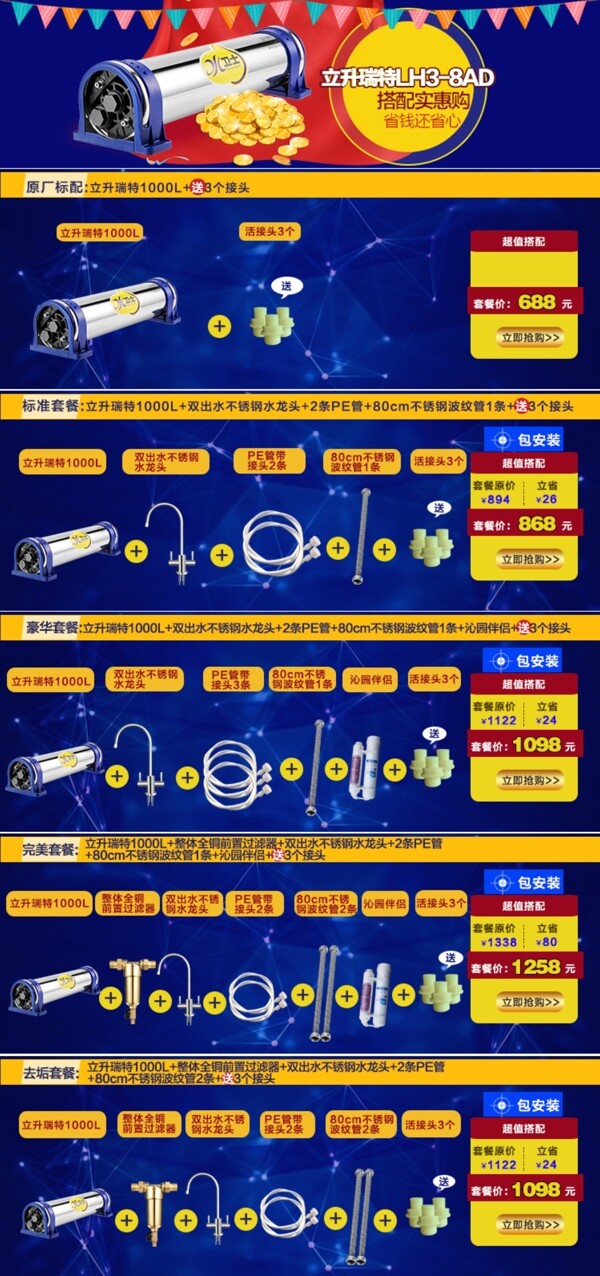 1000L厨房净水器套餐