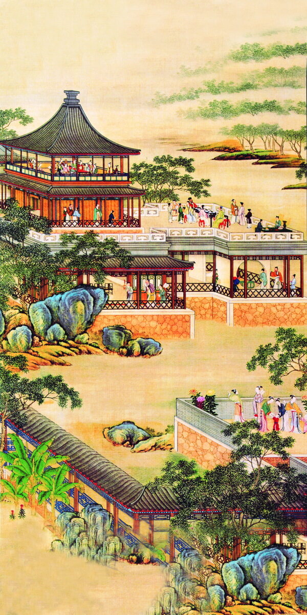 楼阁楼宇中国画