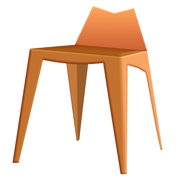 橙色简约椅子插画